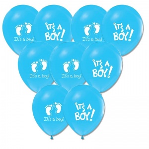 100 Adet Mavi Renk It is a Boy Baskılı Balon Latex