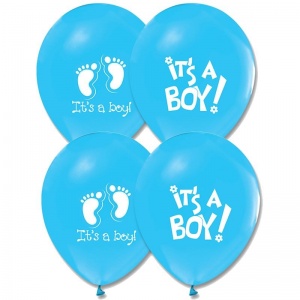 25 Adet Mavi Renk It is a Boy Baskılı Balon Latex