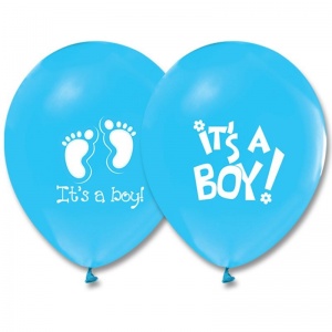 10 Adet Mavi Renk It is a Boy Baskılı Balon Latex