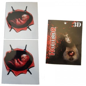 3D 3 Boyutlu Üç Boyutlu Geçici Halloween Dövmesi Model 12