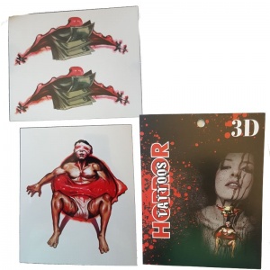 3D 3 Boyutlu Üç Boyutlu Geçici Halloween Dövmesi Model 8