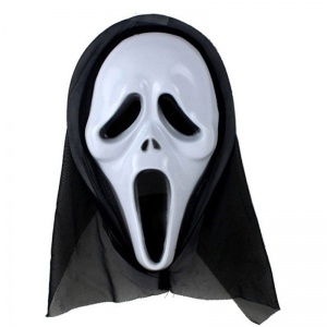 Ghost Scream Mask Siyah Renk Kapşonlu Çığlık Hayalet Maskesi