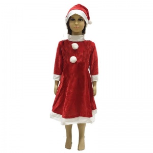 Polar Kız Çocuk Noel Baba Kıyafeti Noel Anne Kostümü 5-7 Yaş