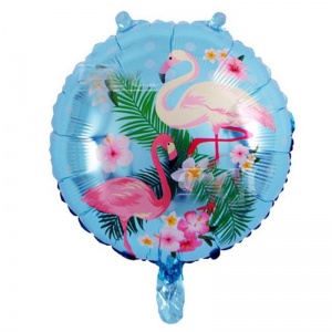 Hawaian Desenli Falamingolu Folyo Balon 45 cm