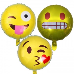 Farklı Tiplerde 3 Adet Emoji Folyo Balon 45 cm