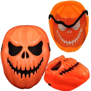 Kapşonlu Halloween Kabak Maskesi Plastik Balkabağı Mask