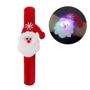 Led Işıklı Peluş Noel Baba Figürlü Bileklik Katlanır Yılbaşı Bilekliği 1 Adet