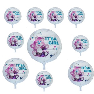 İt'sa Girl Temalı Ayıcıklı Parti Balonu Beyaz Renk 10 Adet 45 Cm