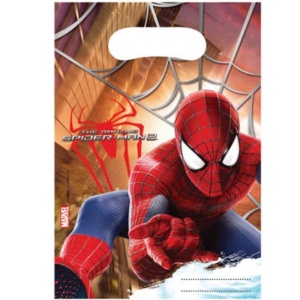 Spiderman 2 Örümcek Adam the Amazing Plastik Parti Çantası 6 Adet