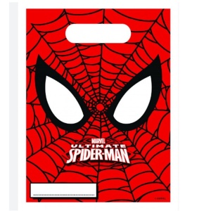 Spiderman Örümcek Adam Ultimate Plastik Parti Çantası 6 Adet