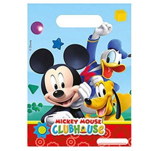 Disney Mickey Mouse Clup House Plastik Parti Çantası 6 Adet