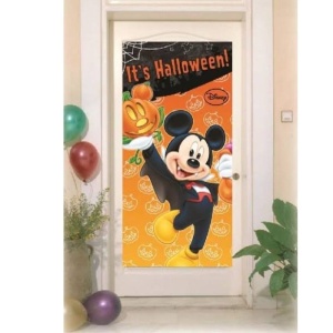 Mickey and Minnie Mouse Halloween Plastik Kapı Banner Dekor Süsü