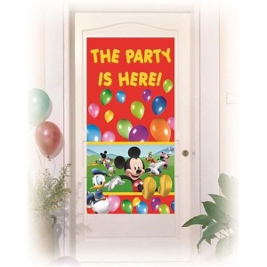 Disney Mickey Mouse Club House Plastik Kapı Banner Dekor Süsü 76x 152 cm