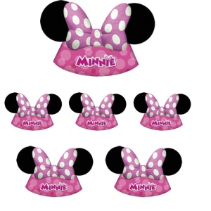 Minnie Mouse Junior Karton Siperlikli Şapka 6 Adet