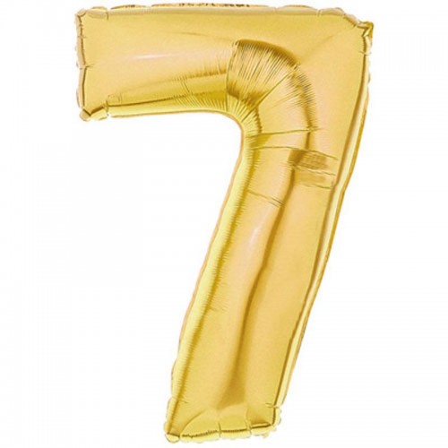 Şekilli Supershape 90 cm Gold Renk Rakamlı Folyo Balon 7 Numara