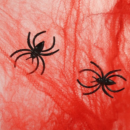 5 Paket Halloween Cadılar Bayramı İçin Kırmızı Renk Örümcek Ağı Seti 20 Gr