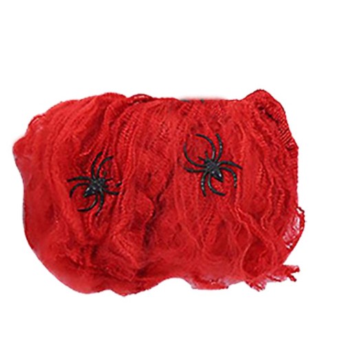 Halloween Cadılar Bayramı Kırmızı Renk Örümcek Ağı Seti 20 Gr 1 Paket
