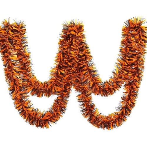 Turuncu Siyah Çift Renk 6 cm Halloween Parti Sim Garland Süs 180 cm  1 Adet
