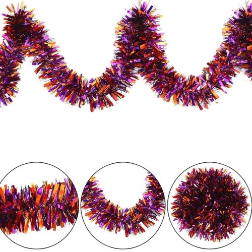 Karışık Renklerde 3 Farklı Model 6 cm Halloween Parti Sim Garland Süs 180 cm 3 Adet