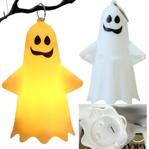 Halloween 1 Adet Led Gün Işığı Gülümseyen Hayalet Maskot Beyaz Renk 10,5x5,4 CM