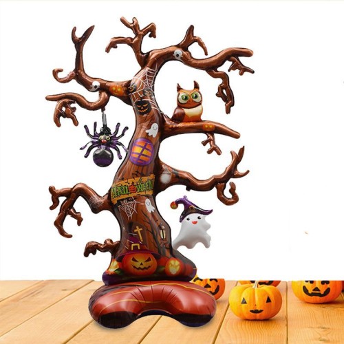 4D Halloween Ürkünçler Ağacı Şekilli Süpershape Folyo Balon 115x79 cm 1 Adet 
